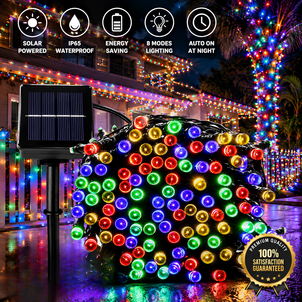 Cozy Solar Christmas Lights